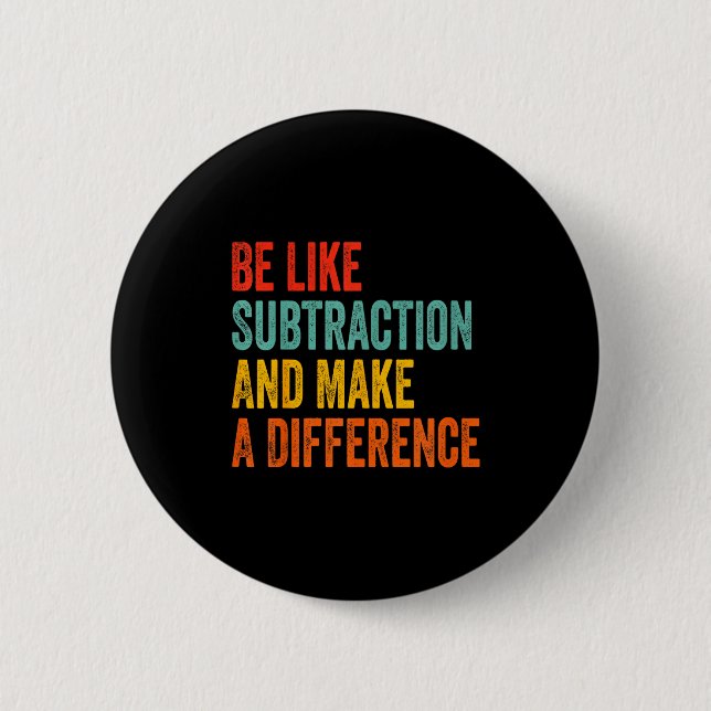 Bóton Redondo 5.08cm Funny Math Teacher Be Like Subtraction And Make A  (Frente)