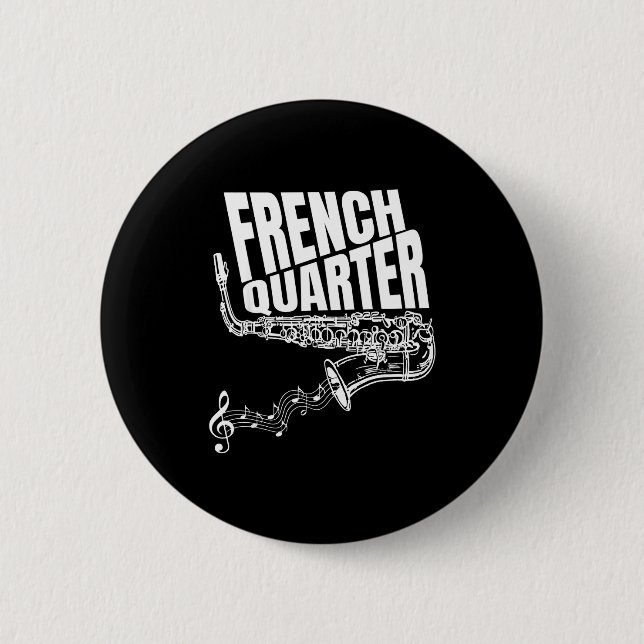 Bóton Redondo 5.08cm Funny New Orleans Mardi Gras Jazz Saxophone  (Frente)