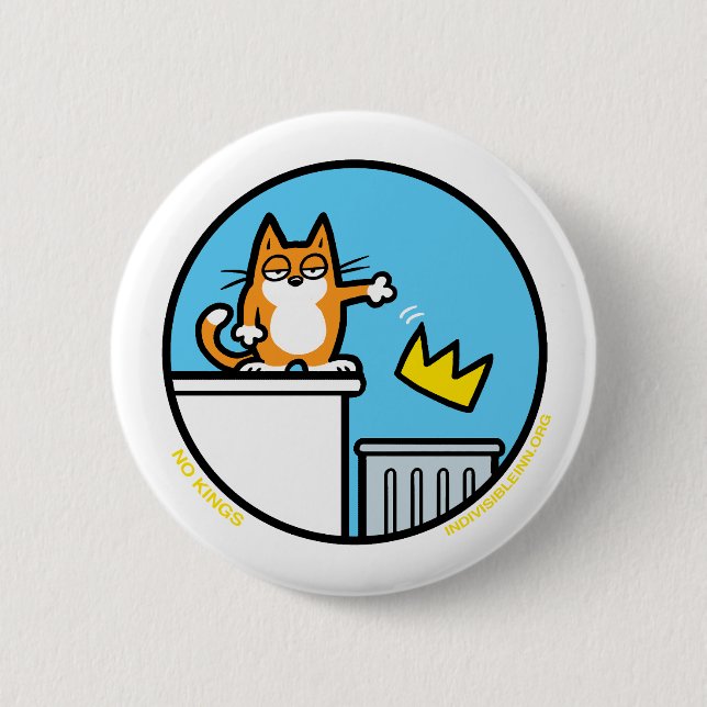 Bóton Redondo 5.08cm Funny No Kings Cat Cartoon Buttons (Frente)