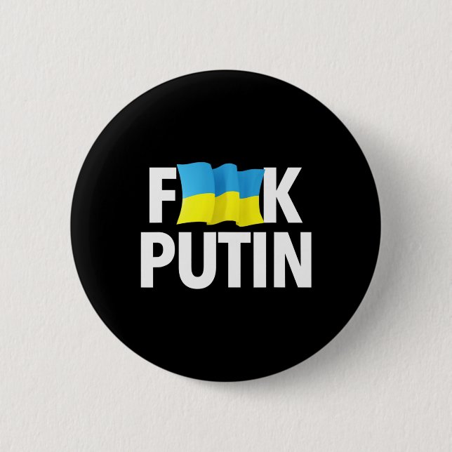 Bóton Redondo 5.08cm Funny Puck Futin - Bandeira da Ucrânia (Frente)