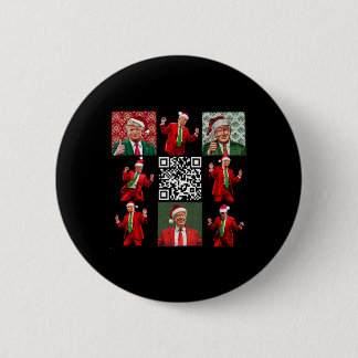Bóton Redondo 5.08cm Funny Qr Presidente Trump Christmas Dance M