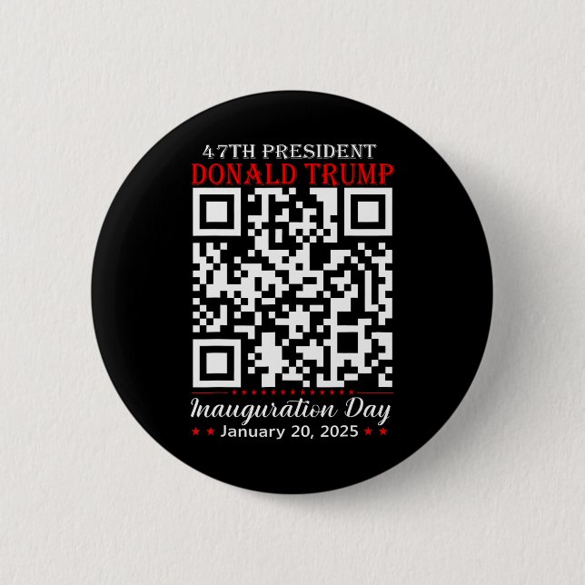 Bóton Redondo 5.08cm Funny Qr Presidente Trump Dance Code Inauguração D (Frente)