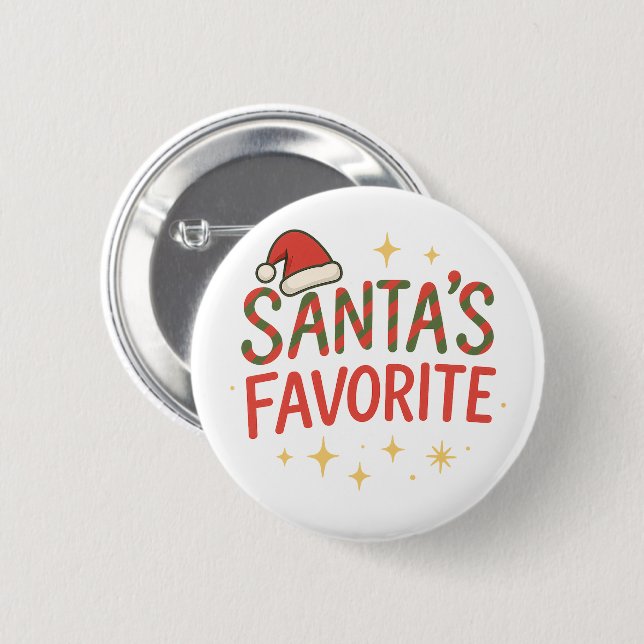 Bóton Redondo 5.08cm Funny Quote Santa’s Favorite Christmas Humor  (Frente & Verso)