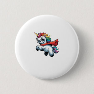 Bóton Redondo 5.08cm Funny Sloth Unicorn como Herói de um Super-herói L