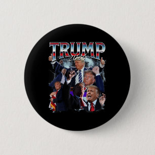 Bóton Redondo 5.08cm Funny Trump 2024 Campaign 90s Rap Trendy Bootleg
