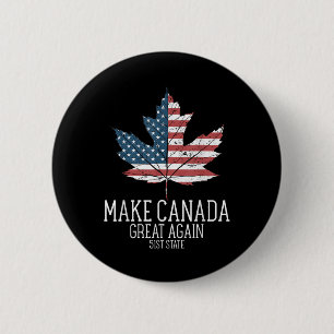 Bóton Redondo 5.08cm Funny Trump American Flag Torne o Canadá Excelente