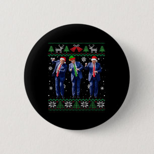 Bóton Redondo 5.08cm Funny Trump Dance Xmas Presidente 47 No Natal Dos