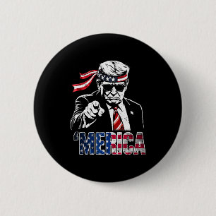 Bóton Redondo 5.08cm Funny Trump Golfo Da América Trump Roupa 1
