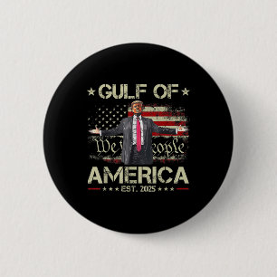 Bóton Redondo 5.08cm Funny Trump Golfo Of Us America Est 2025 Eua