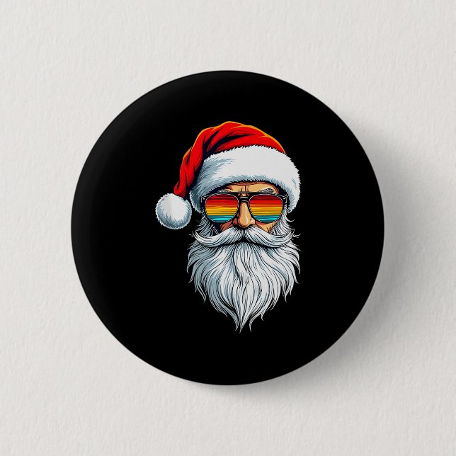 Bóton Redondo 5.08cm Funny Xmas Christmas In July Summer Santa Tank Top (Frente)