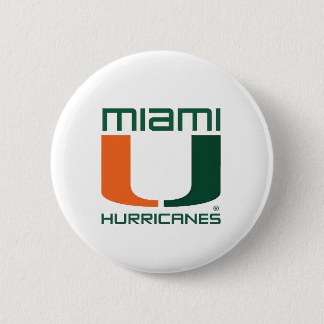 Bóton Redondo 5.08cm Furacões de Miami (Frente)