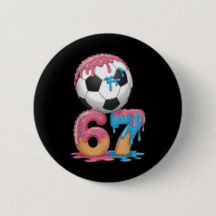 Bóton Redondo 5.08cm Fútbol Gota Número 67 Menino Jogador de Futebol 67