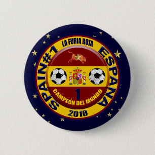 Bóton Redondo 5.08cm Futebol 2010 de Campeón del mundo España