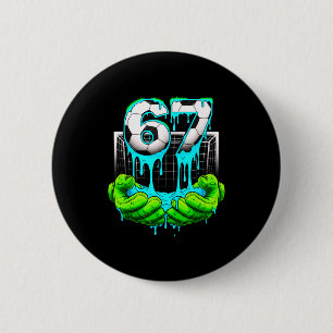Bóton Redondo 5.08cm Futebol 67 Seis Sete 6 7 Engraçado Gen Alpha Meme