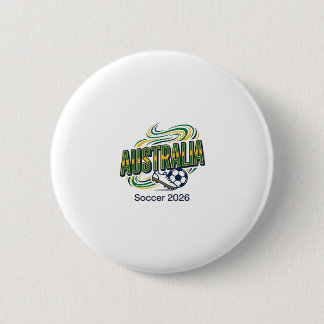 Bóton Redondo 5.08cm Futebol Austrália 2026 Futebol Bold País Tipografi