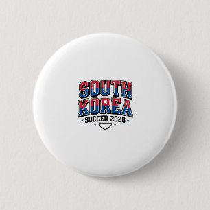 Bóton Redondo 5.08cm Futebol da Coreia do Sul 2026 Futebol Bold País Ti