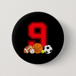 Bóton Redondo 5.08cm Futebol de baseball de 9 anos