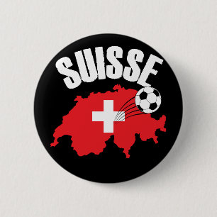 Bóton Redondo 5.08cm Futebol de Mapa de Suiças Suisse