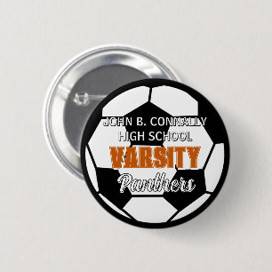 Bóton Redondo 5.08cm Futebol de Varsity Laranja Personalizado Espírito