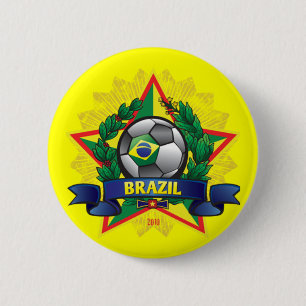 Bóton Redondo 5.08cm Futebol do campeonato do mundo de Brasil