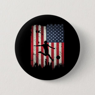 Bóton Redondo 5.08cm Futebol EUA Bandeira Americana 4 De Julho Patrióti