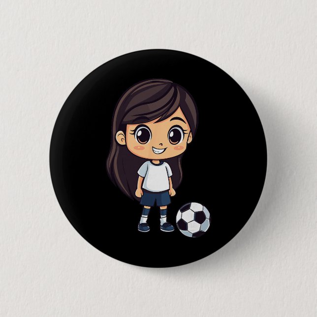 Bóton Redondo 5.08cm Futebol Feminino  (Frente)