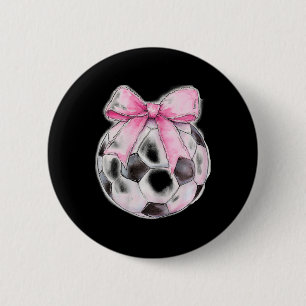Bóton Redondo 5.08cm Futebol Laço Pink Coquette Delicado Fita Meninas