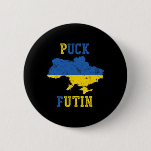Bóton Redondo 5.08cm Futin de Puck Engraçado Eu Apoio a Ucrânia Paz Ucr