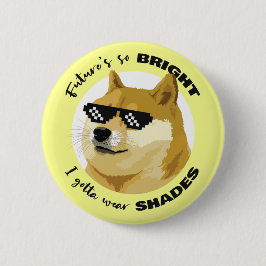 Bóton Redondo 5.08cm Futuro Dogecoin Óculos de sol - mercado de ações C