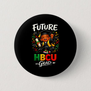 Bóton Redondo 5.08cm Futuro graduado hbcu história menino negro graduaç