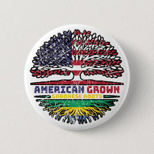 Bóton Redondo 5.08cm Gabão Gabonês American Tree Roots Flag