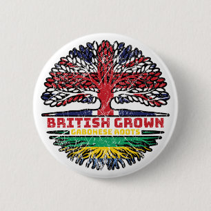 Bóton Redondo 5.08cm Gabão Gabonês British Tree Roots Flag
