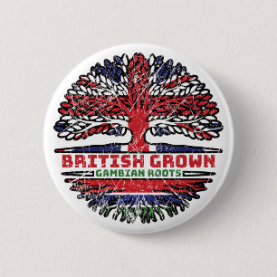 Bóton Redondo 5.08cm Gambia Gambian Uk Reino Unido Árvore Britânica