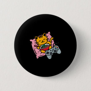 Bóton Redondo 5.08cm Gamer Cat Ramen Kawaii Jogo Mulheres Japonesas
