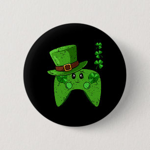 Bóton Redondo 5.08cm Gamer de jogos com Dia de São Patrício Shamrock co
