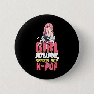 Bóton Redondo 5.08cm Gamer Girl É Apenas Uma Menina Que Ama Os Jogos De