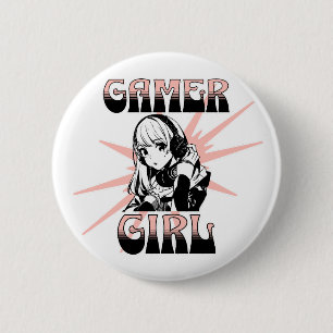 Bóton Redondo 5.08cm Gamer Girl   Jogos