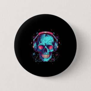 Bóton Redondo 5.08cm Gamer Halloween Costume Skull Gaming Videogame