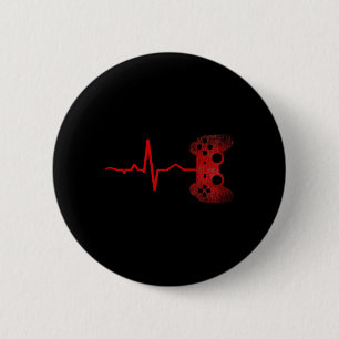 Bóton Redondo 5.08cm Gamer Heartbeat Videos games Jogos Meninos