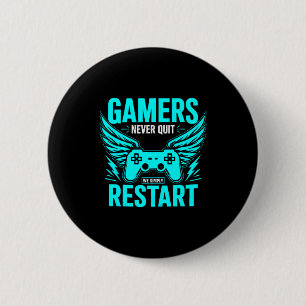 Bóton Redondo 5.08cm Gamer Veteranos Nunca Desistem - Simplesmente Rein