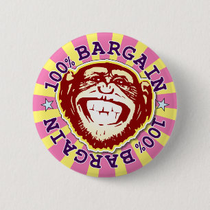 Bóton Redondo 5.08cm Ganhe 100% de Crachá de macaco engraçado