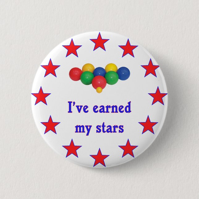 Bóton Redondo 5.08cm Ganhou a minhas estrelas a bola de Bocce (Frente)