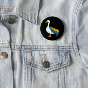 Bóton Redondo 5.08cm Ganso Arco-íris Orgulho LGBTQ Gay Transgênero LGBT