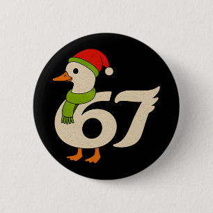 Bóton Redondo 5.08cm Ganso engraçado de Natal 67 6 7 Meme Pato Chapéu d