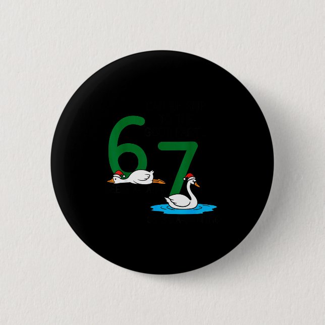 Bóton Redondo 5.08cm Gansos Pondo Cisnes Nadando 67 Seis Gansos Sete (Frente)