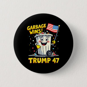 Bóton Redondo 5.08cm Garge Wins Trump 47 Equipe Garge Para Eleições Tru