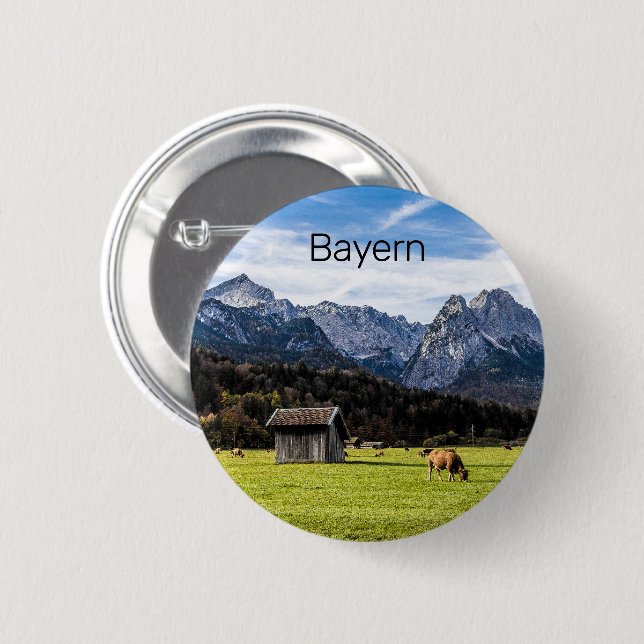 Bóton Redondo 5.08cm Garmisch Partenkirchen Alps Bavaria Alemanha (Frente & Verso)