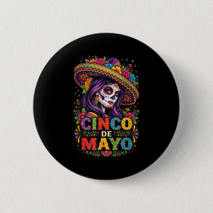 Bóton Redondo 5.08cm garota cinco de maio festa mexicana 5 de maio mulh