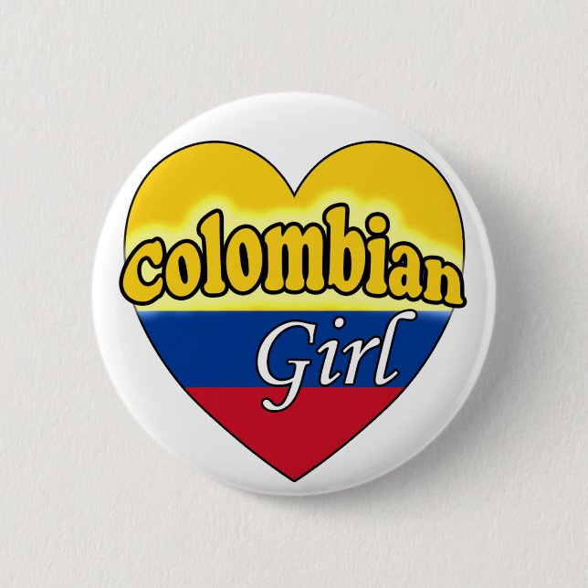Bóton Redondo 5.08cm Garota Colombiana (Frente)