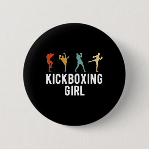 Bóton Redondo 5.08cm Garota de Kickboxing Kickboxer